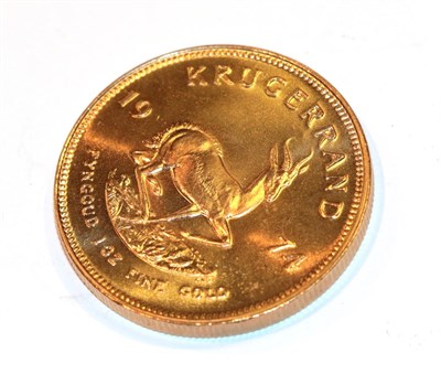 Lot 108 - South Africa, 1974 Krugerrand. 1 oz. fine gold (.999). Obv: Bust of Paul Kruger left. Rev:...