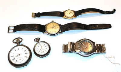Lot 114 - A Tissot Seastar quartz wristwatch, two other wristwatches signed Eternal Matic and Birana,...