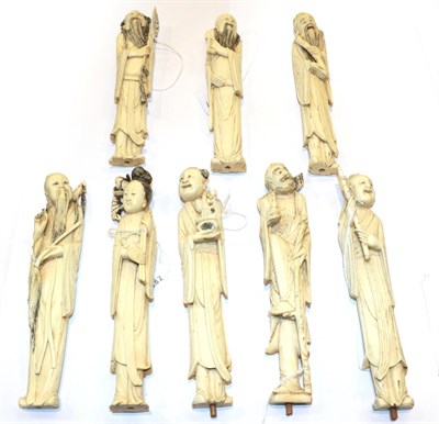 Lot 121 - A set of eight Chinese ivory figures of immortals, Qing dynasty, all approx 18cm high