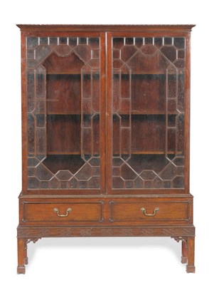 Lot 1434 - A Chippendale Revival Carved Mahogany Display Cabinet and Stand, 2nd quarter 20th century,...