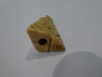 Lot 135 - Japanese ivory netsuke, Sennin with toad, 6.5cm high, and another as a seated figure, 5cm high (2)