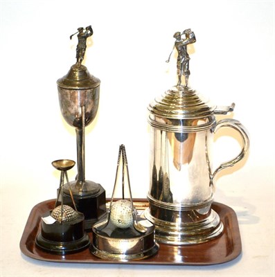 Lot 151 - Golfing interest, four trophies including one silver example