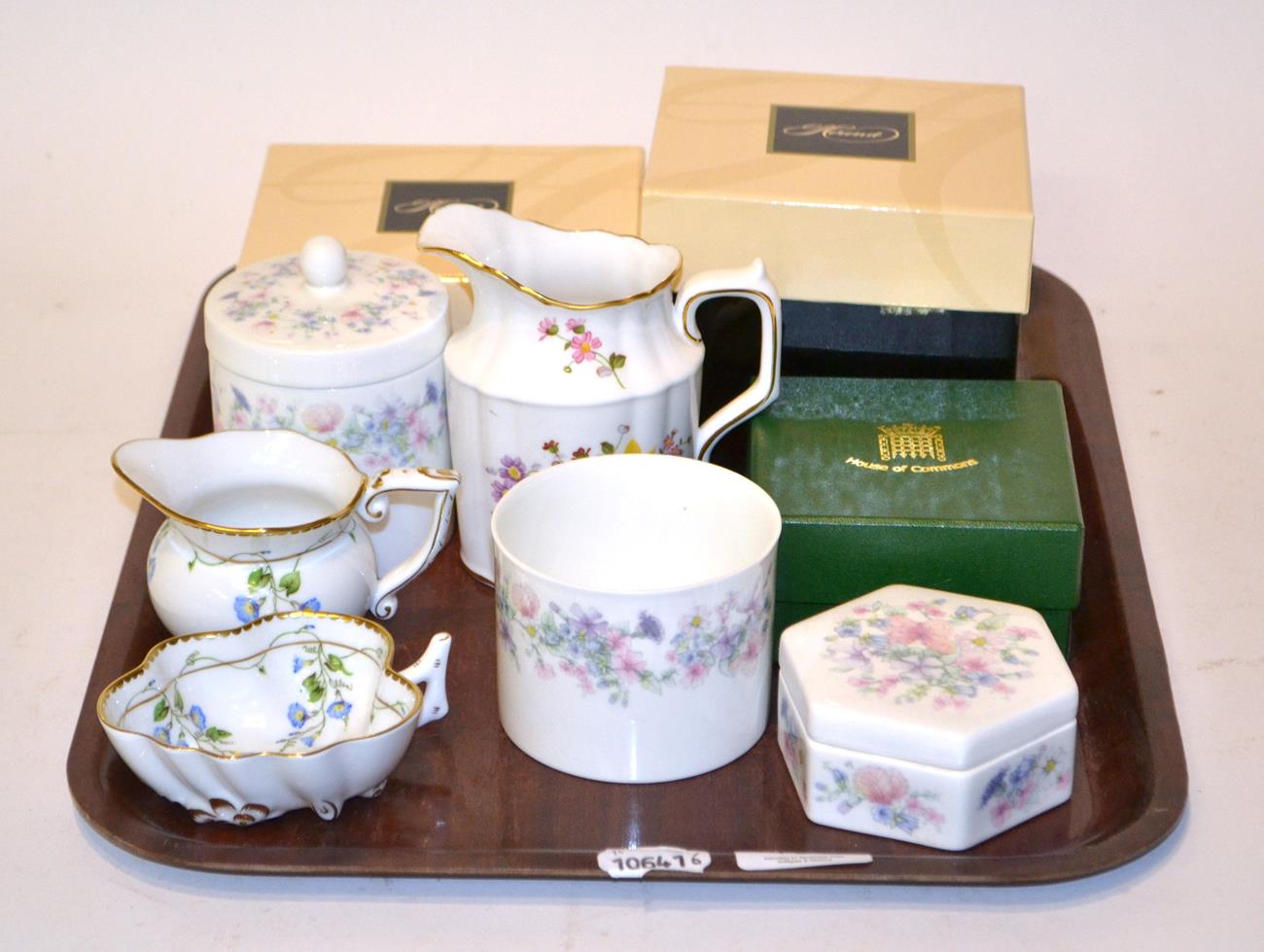 Lot 168 - A Herend porcelain creamer and sucrier (boxed) with other porcelain