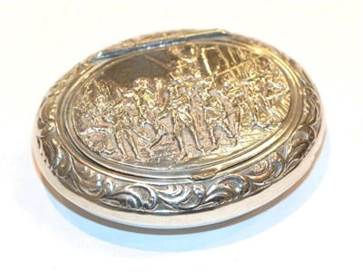 Lot 203 - A Dutch silver snuff-box, by de Leeuw den Bouter, Schoonhoven,  probably 1972, oval, the hinged...