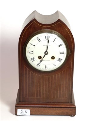 Lot 215 - An Edwardian mantel clock, dial Marsh & Co, Birmingham, twin train eight day movement