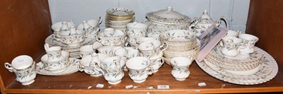 Lot 238 - A quantity of Royal Albert Brigadoon pattern dinner, tea and coffee wares (one shelf)