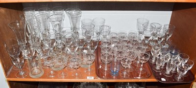Lot 269 - A large collection of table glasswares, mostly modern (two shelves)
