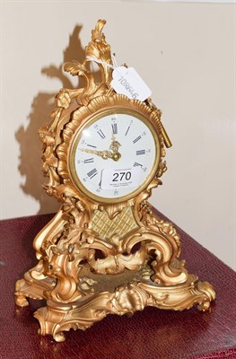 Lot 270 - An 18th century style mantel timepiece retailed by Dent, London with key, box and applied Dent...
