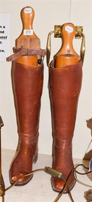Lot 272 - Pair of leather riding boots with Prouse & Sons Boot Makers, Bideford trees