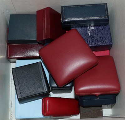 Lot 288 - A small collection of jewellery boxes including three Boucheron boxes, a Cartier outer box, etc