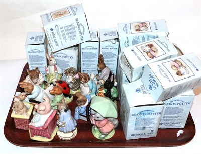 Lot 315 - Fourteen Royal Albert Beatrix Potter figures (boxed)