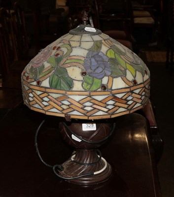 Lot 329 - A Tiffany style table lamp, 49cm high