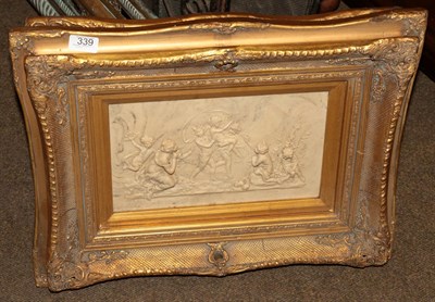 Lot 339 - Two 20th century relief resin neo-classical plaques