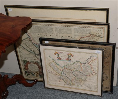 Lot 352 - A collection of eighteen early engraved maps to include Eman Bowen's Chester, Cheshire, Cary's...