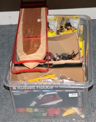 Lot 370 - Diecast, boxed and unboxed vehicles, Britains lead and plastic toys, child's Tri-ang ironing...