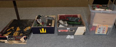 Lot 375 - A boxed Mamod traction engine, a boxed Mikano set with various railway accessories, etc (four...