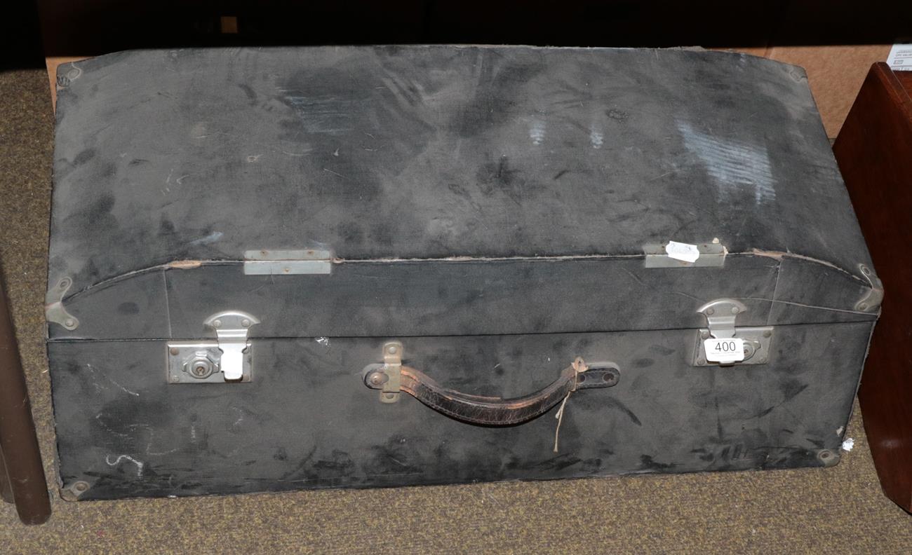 Lot 400 - An early 20th century motoring trunk, angled rectangular form, 80cm width