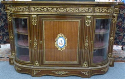 Lot 1463 - A Louis XV Style Mahogany and Gilt Mounted Breakfront Credenza, early 20th century, the foliate...