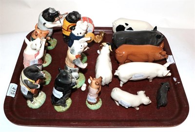 Lot 415 - Royal Doulton pigs including Tamworth, Gloucester Old Spot, Vietnamese Pot-Bellied Pig, etc and...