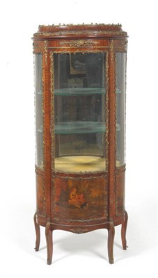 Lot 1464 - A Louis XV Style Vernis Martin Mahogany and Gilt Metal Mounted Vitrine, circa 1900, the staged...