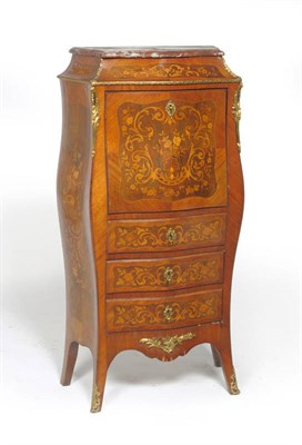 Lot 1472 - A French Transitional Style Kingwood, Rosewood and Floral Marquetry Secrétaire à...