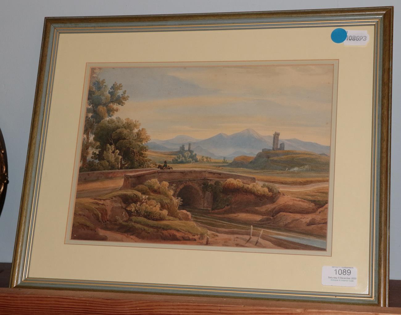 Lot 1089 - Attributed to Lady Buchan-Hepburn (19th Century) A view in Italy, watercolour, 22cm by 30cm