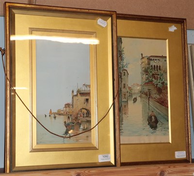 Lot 1092 - Raffaele Mainella (1858-1907) Italian coastal scene signed, watercolour, 31cm by 16.5cm;...
