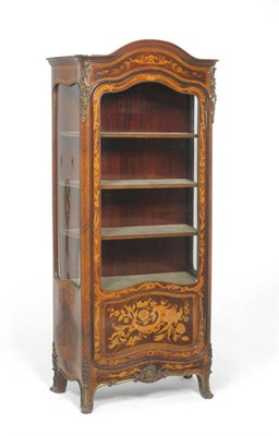 Lot 1474 - A Louis XV/Transitional Style Kingwood and Floral Marquetry Vitrine, late 19th century, the...