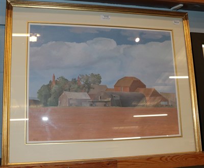 Lot 1110 - * Ker (20th century) Landscape with farm buildings, signed and dated (19)83, gouache, 40.5cm by...
