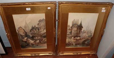 Lot 1120 - Paul Marny (1829-1914) ''Nideck, Alsace'', signed and inscribed, watercolour, together with a...