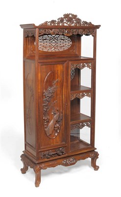 Lot 1478 - A French Carved Hardwood Display Cabinet, in the Manner of Gabriel Viardot, the foliate carved...