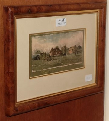 Lot 1147 - John Louis Petit (1801-1868) English village scene with country house and church, watercolour,...