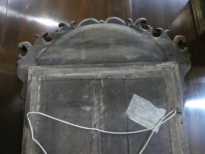 Lot 1170 - A George III mahogany Irish mirror, bearing label of Robert Strahan & Co Dublin, the tarnished...