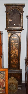 Lot 1181 - ~ A green chinoiserie eight day longcase clock, 18th century and later, arch brass dial signed John