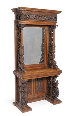 Lot 1489 - An Impressive Exhibition Quality Italian Carved Walnut Hall Table, by Angelo Barbetti 1859, in...