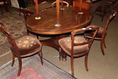 Lot 1292 - A set of four Victorian walnut balloon-back dining chairs, carved detail, overstuffed seats,...