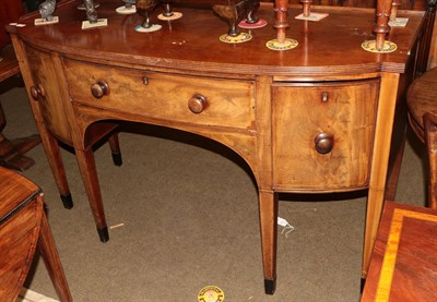 Lot 1296 - A 19th century mahogany sideboard, fitted with three drawers, 152cm by 67cm by 91cm high