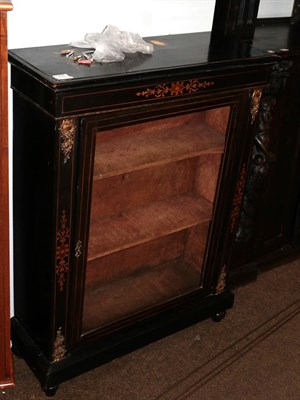 Lot 1327 - A 19th century satinwood inlaid and ebonised pier cabinet, 76cm by 30cm by 103cm high