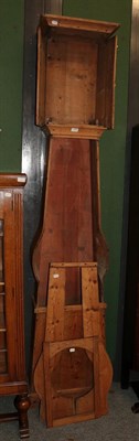 Lot 1339 - A 19th century pine longcase clock case, 237cm high