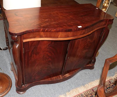 Lot 1350 - A mahogany serpentine topped chiffonier, 117cm by 52cm by 84cm