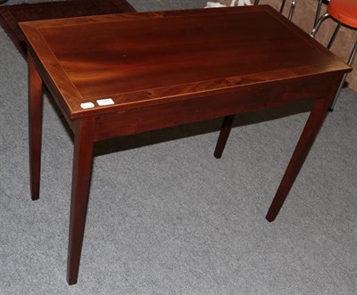 Lot 1361 - A 19th century inlaid mahogany side table, 92cm by 44cm by 70cm