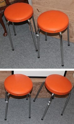 Lot 1363 - Four cafe stools with chrome legs, 50cm high