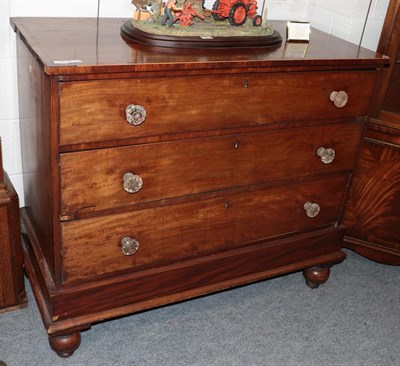 Lot 1374 - A Victorian mahogany and crossbanded three-height chest of drawers (a.f), 119cm by 56cm by...