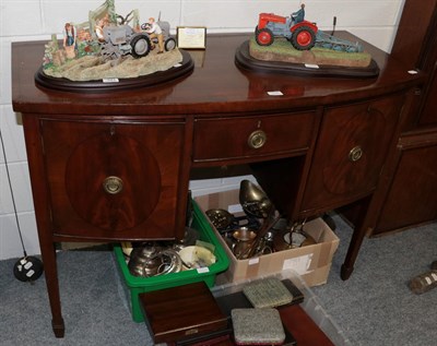 Lot 1376 - A 19th century mahogany bow-fronted sideboard, 122cm by 55cm by 90cm high