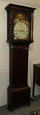 Lot 1377 - ~ A Scottish mahogany eight day white dial longcase clock, signed H.Anderson, Kincardine, later...