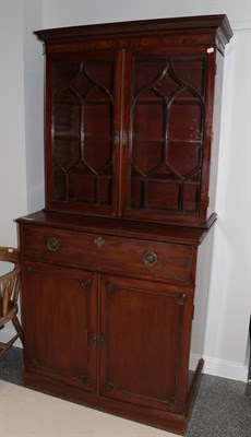 Lot 1389 - A 19th century mahogany glazed secretaire bookcase (a.f.), 112cm by 58cm by 211cm