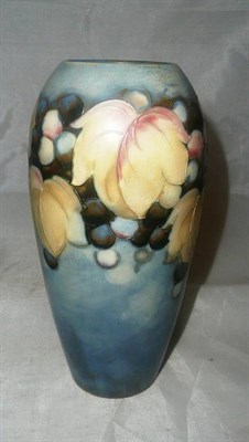 Lot 1506 - A William Moorcroft Leaf and Berry Pattern Vase, circa 1930's, in sombre salt glaze colours,...