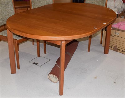 Lot 1399 - A 1970's Skovmad & Andersen Danish teak dining table, 172cm (extended) by 120cm by 74cm