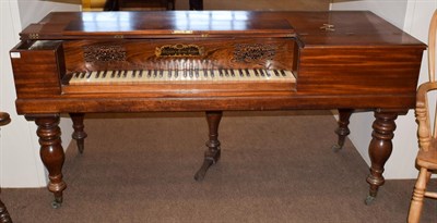 Lot 1429 - A 19th century mahogany and rosewood Clementi & Comp'y., London square piano, 180cm by 72cm by 87cm