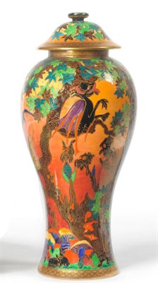 Lot 1518 - A Wedgwood Fairyland Lustre "Ghostly Wood" 2046 Vase and Cover, designed by Daisy Makeig-Jones,...